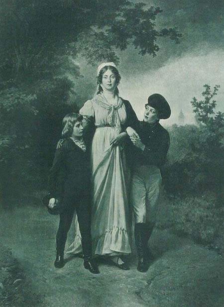 Королева Луиза с сыновьями на дорожках Луизенваля