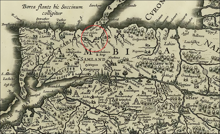 Карта Самбии 1649 года