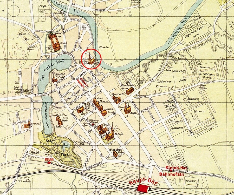 Лютеркирха на карте Инстербурга