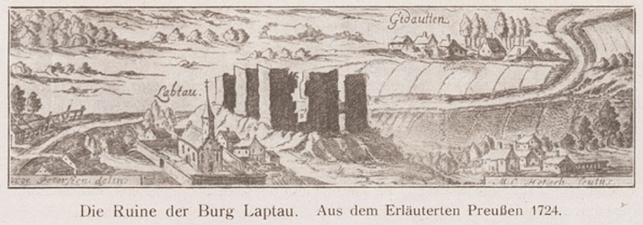 Панорама Лаптау с руинами замка