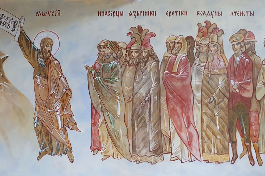 Росписи на стенах храма Казанской иконы Божией Матери