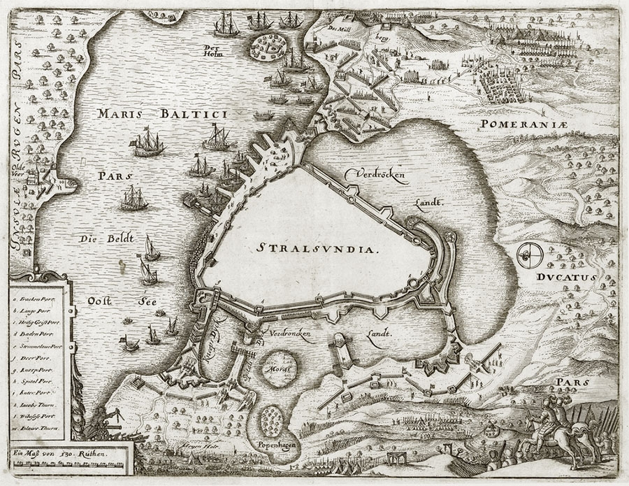 Карта Штральзунда 1630