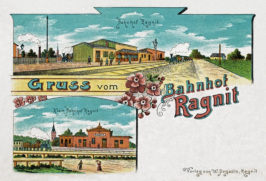 Рагнитские вокзалы на старинной открытке