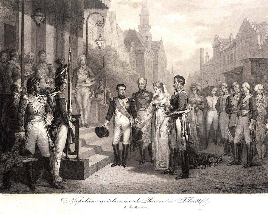 Наполеон, прусская королевская чета и Александр I в Тильзите