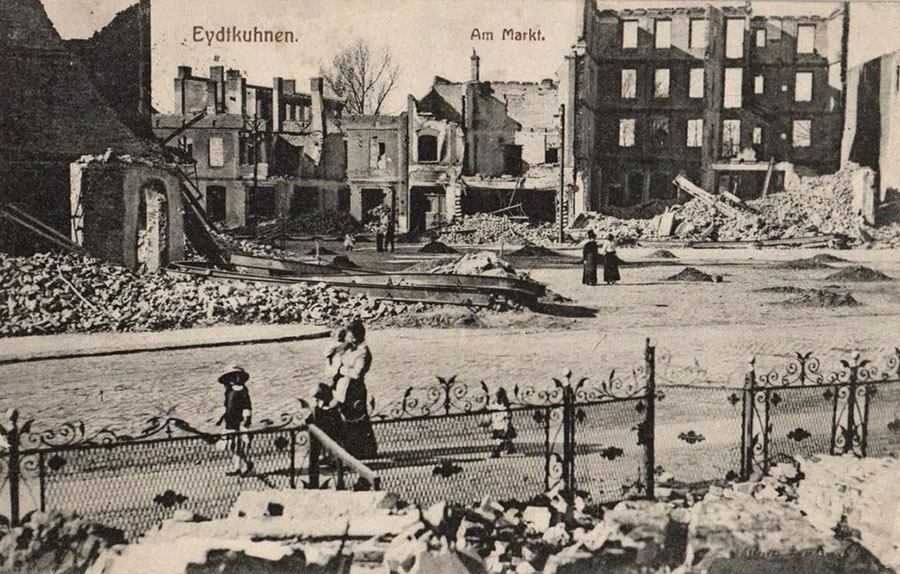 Айдткунен в руинах после Первой мировой войны
