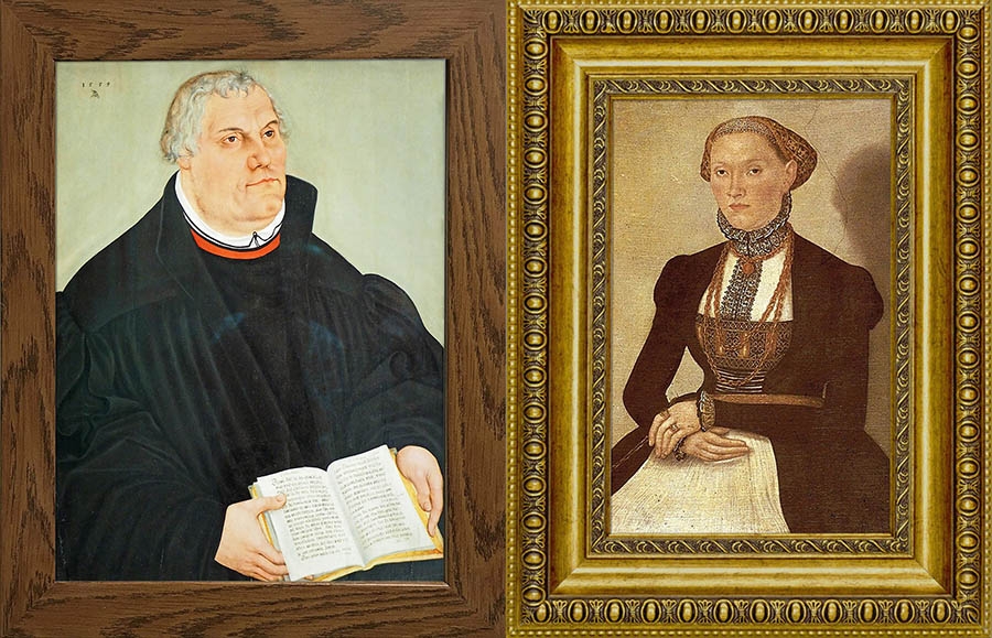 Портреты Мартина Лютера и его дочери кисти Лукаса Кранаха