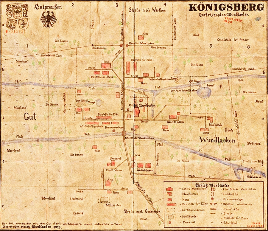 Карта имения Вундлакен