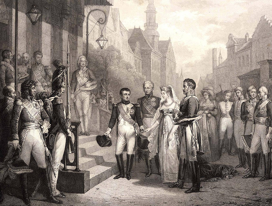 Наполеон и королева Луиза в Тильзите