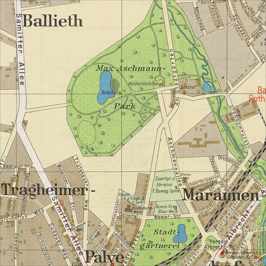 Макс Ашманн парк на карте Кёнигсберга