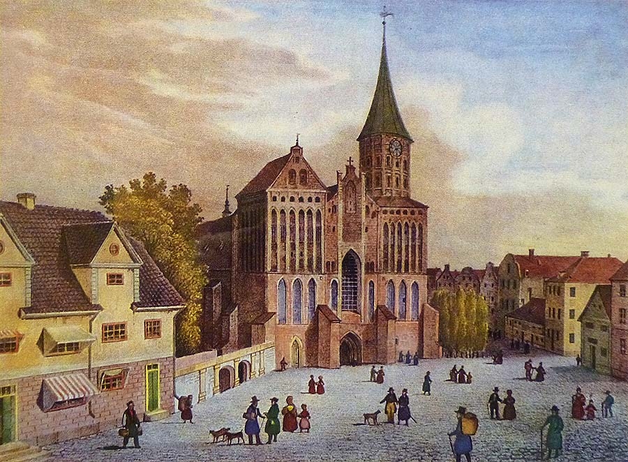 Соборная площадь на гравюре XVIII века