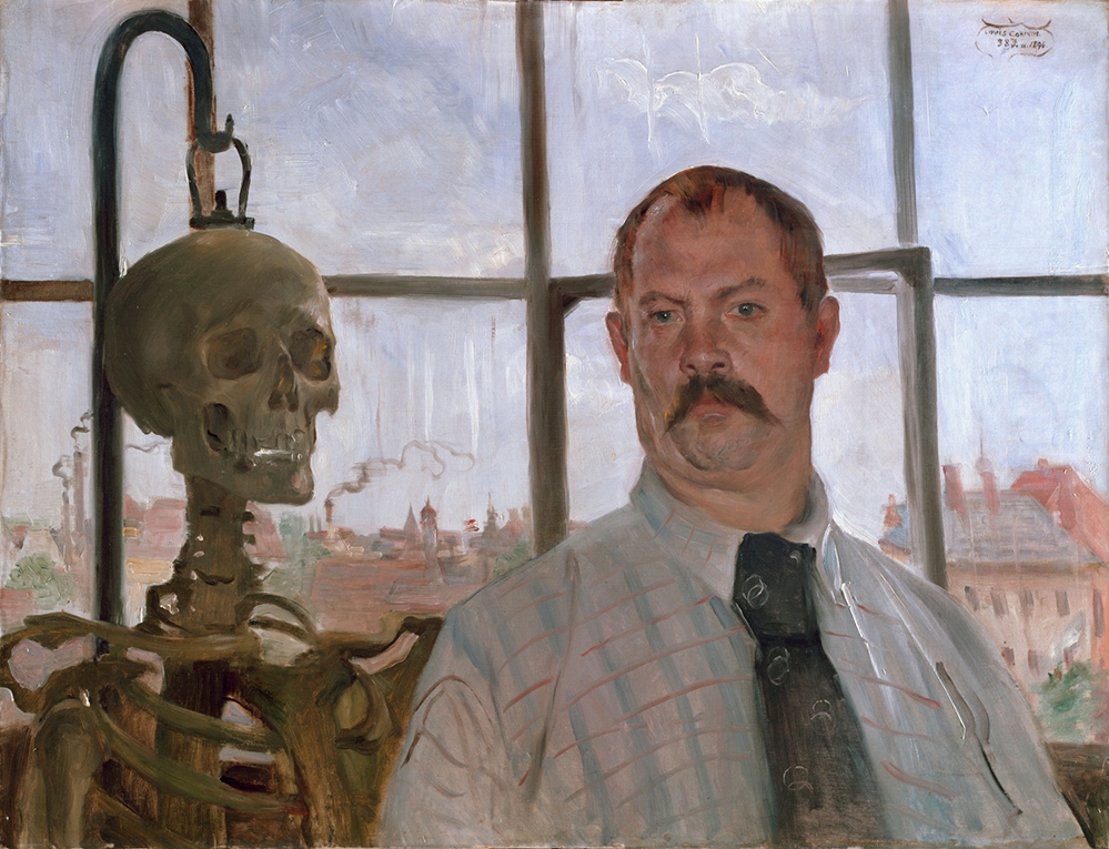 Ловис Коринт. Автопортрет со скелетом. 1896