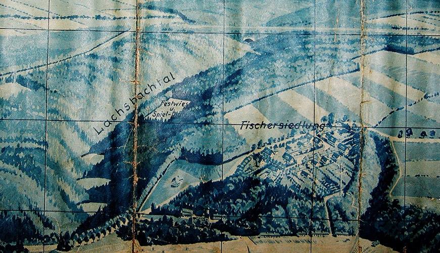 Вид на долину Лососевого ручья на довоенной карте