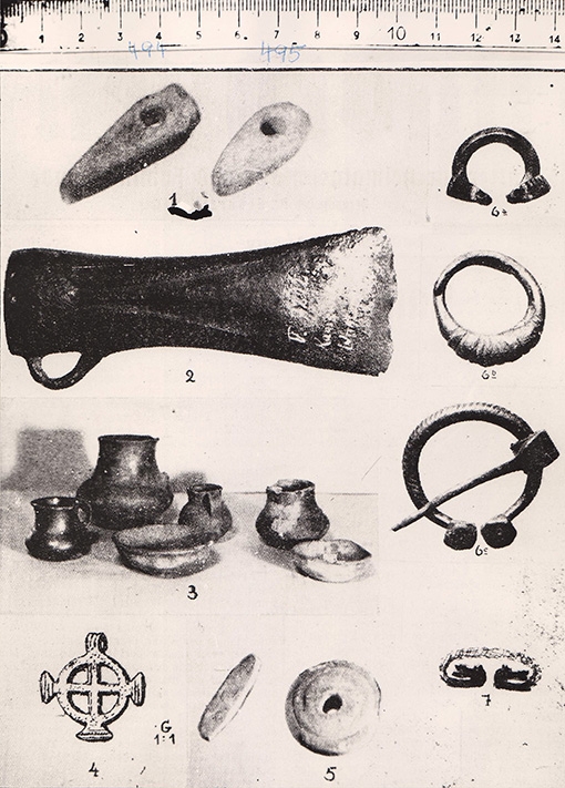 Археологические находки разных эпох, обнаруженные на городище Камсвикус-Таммовишкен и его окрестностях